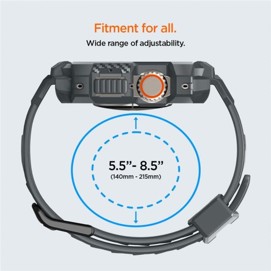 Husa pentru Apple Watch Ultra / Ultra 2 + Curea, Spigen Rugged Armor Pro, Dark Grey (Spigen, Ingredi) by www.silkase.ro Husa pentru Apple Watch Ultra / Ultra 2 + Curea, Spigen Rugged Armor Pro, Dark Grey (Ingredi, ACS07390) by www.silkase.ro