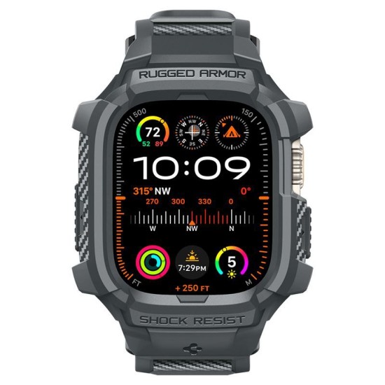 Husa pentru Apple Watch Ultra / Ultra 2 + Curea, Spigen Rugged Armor Pro, Dark Grey (Spigen, Ingredi) by www.silkase.ro Husa pentru Apple Watch Ultra / Ultra 2 + Curea, Spigen Rugged Armor Pro, Dark Grey (Ingredi, ACS07390) by www.silkase.ro