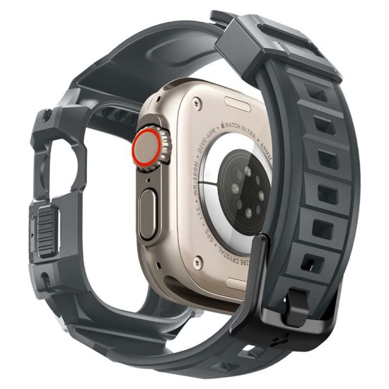 Husa pentru Apple Watch Ultra / Ultra 2 + Curea, Spigen Rugged Armor Pro, Dark Grey (Spigen, Ingredi) by www.silkase.ro Husa pentru Apple Watch Ultra / Ultra 2 + Curea, Spigen Rugged Armor Pro, Dark Grey (Ingredi, ACS07390) by www.silkase.ro