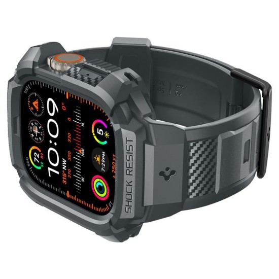 Husa pentru Apple Watch Ultra / Ultra 2 + Curea, Spigen Rugged Armor Pro, Dark Grey (Spigen, Ingredi) by www.silkase.ro Husa pentru Apple Watch Ultra / Ultra 2 + Curea, Spigen Rugged Armor Pro, Dark Grey (Ingredi, ACS07390) by www.silkase.ro