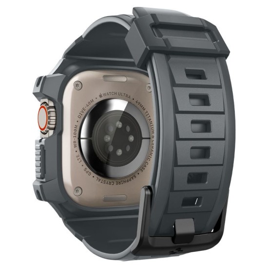 Husa pentru Apple Watch Ultra / Ultra 2 + Curea, Spigen Rugged Armor Pro, Dark Grey (Spigen, Ingredi) by www.silkase.ro Husa pentru Apple Watch Ultra / Ultra 2 + Curea, Spigen Rugged Armor Pro, Dark Grey (Ingredi, ACS07390) by www.silkase.ro