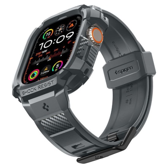 Husa pentru Apple Watch Ultra / Ultra 2 + Curea, Spigen Rugged Armor Pro, Dark Grey (Spigen, Ingredi) by www.silkase.ro Husa pentru Apple Watch Ultra / Ultra 2 + Curea, Spigen Rugged Armor Pro, Dark Grey (Ingredi, ACS07390) by www.silkase.ro