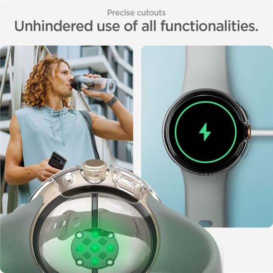 SPIGEN Husă Ultra Subțire Thin Fit Google Pixel Watch 3/2/1 (41mm - 1.2 inch), Transparentă (Google, ACS07391) by www.silkase.ro