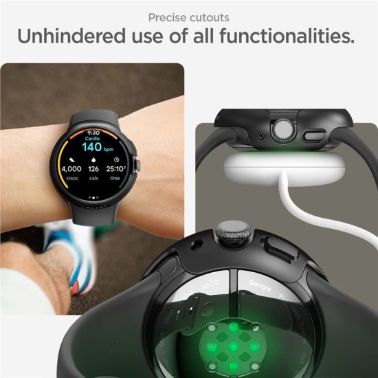 Husa Spigen Thin Fit pentru Google Pixel Watch 3/2/1, 41mm, negru (Spigen, Google) by www.silkase.ro SPIGEN Husă Ultra Subțire Thin Fit Google Pixel Watch 3/2/1 (41mm - 1.2 inch), Negru (Google, ACS07392) by www.silkase.ro