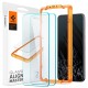 Set 2 folii sticla cu sistem de montare Case friendly Spigen ALM Glass FC compatibil cu Google Pixel 8 Pro Black (Ingredi, AGL07395) by www.silkase.ro