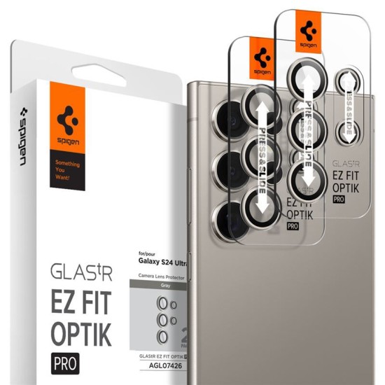 Set 2x5 protectii sticla camera foto Spigen Optik EZ FIT compatibil cu Samsung Galaxy S24 Ultra Gray (Spigen, Ingredi) by www.silkase.ro Set 2x5 protectii sticla camera foto Spigen Optik EZ FIT compatibil cu Samsung Galaxy S24 Ultra Gray (Ingredi, AGL07426) by www.silkase.ro