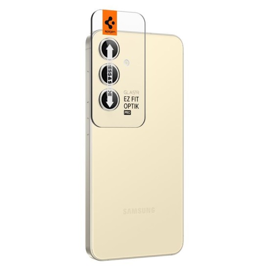 Set 2x3 protectii sticla camera foto Spigen Optik EZ FIT compatibil cu Samsung Galaxy S24 Plus Yellow (Ingredi, AGL07436) by www.silkase.ro