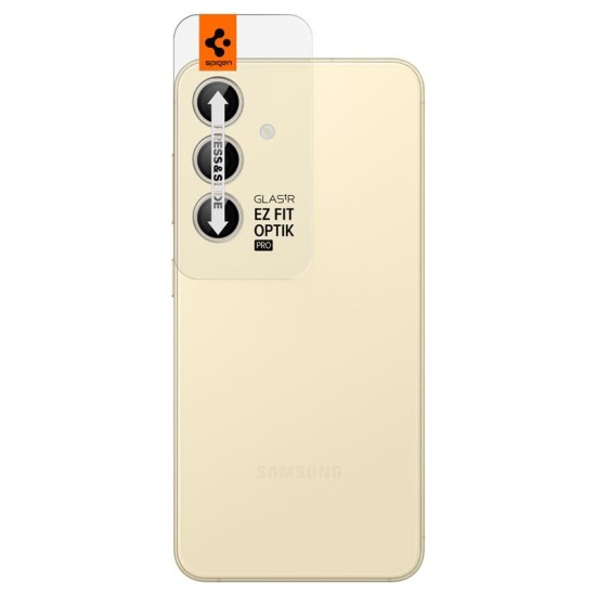 Set 2x3 protectii sticla camera foto Spigen Optik EZ FIT compatibil cu Samsung Galaxy S24 Plus Yellow (Ingredi, AGL07436) by www.silkase.ro
