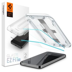 Set 2 folii sticla cu sistem de montare Case friendly Spigen GLAStR EZ FIT compatibil cu Samsung Galaxy S24 / S25
