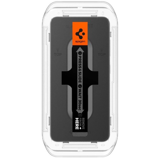 Set 2 folii sticla cu sistem de montare Case friendly Spigen GLAStR EZ FIT compatibil cu Samsung Galaxy S24 / S25 (Ingredi, AGL07440) by www.silkase.ro