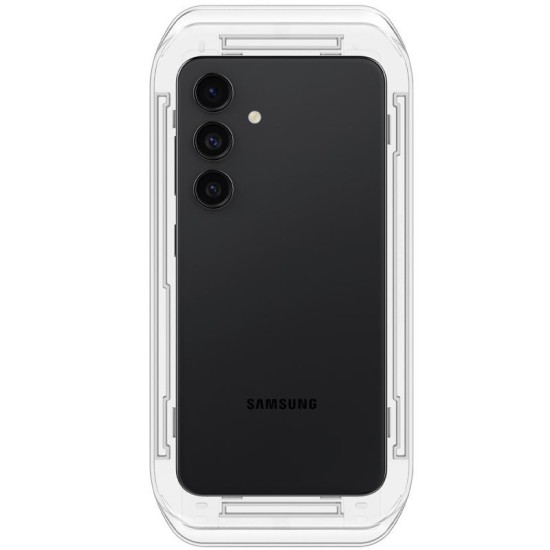 Set 2 folii sticla cu sistem de montare Case friendly Spigen GLAStR EZ FIT compatibil cu Samsung Galaxy S24 / S25 (Ingredi, AGL07440) by www.silkase.ro