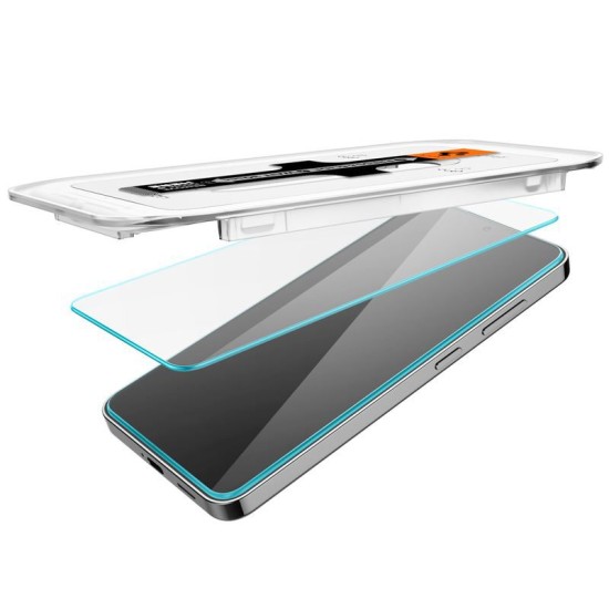 Set 2 folii sticla cu sistem de montare Case friendly Spigen GLAStR EZ FIT compatibil cu Samsung Galaxy S24 / S25 (Ingredi, AGL07440) by www.silkase.ro