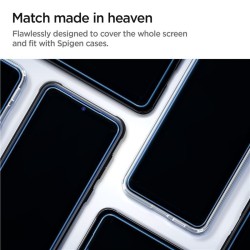 Set 2 folii sticla cu sistem de montare Case friendly Spigen GLAStR EZ FIT compatibil cu Samsung Galaxy S24 / S25