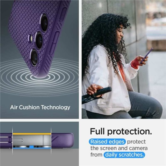 Husa Spigen Liquid Air compatibila cu Samsung Galaxy S24 Purple (S24, ACS07451) by www.silkase.ro
