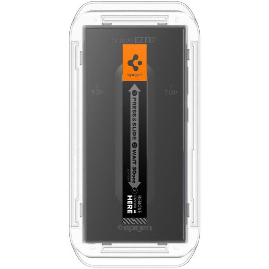 Set 2 folii de protectie cu aplicator pentru Samsung Galaxy S24 Ultra, Spigen, Transparent (Ingredi, AGL07495) by www.silkase.ro