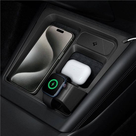 Suport cu hub si incarcare wireless 3 in 1 Spigen pentru Tesla Model 3 2024, negru (Spigen, Ingredi) by www.silkase.ro Suport cu hub si incarcare wireless 3 in 1 Spigen pentru Tesla Model 3 2024, negru (Accesorii auto, ACP07501) by www.silkase.ro