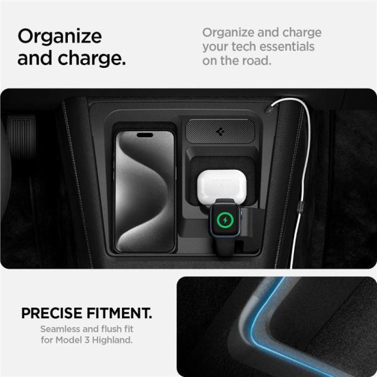 Suport cu hub si incarcare wireless 3 in 1 Spigen pentru Tesla Model 3 2024, negru (Spigen, Ingredi) by www.silkase.ro Suport cu hub si incarcare wireless 3 in 1 Spigen pentru Tesla Model 3 2024, negru (Accesorii auto, ACP07501) by www.silkase.ro