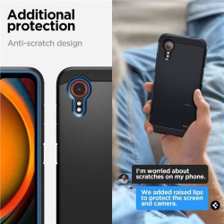 Husa telefon Spigen Tough Armor, Air Cushion, stand integrat, negru, Pentru Samsung Galaxy XCover 7