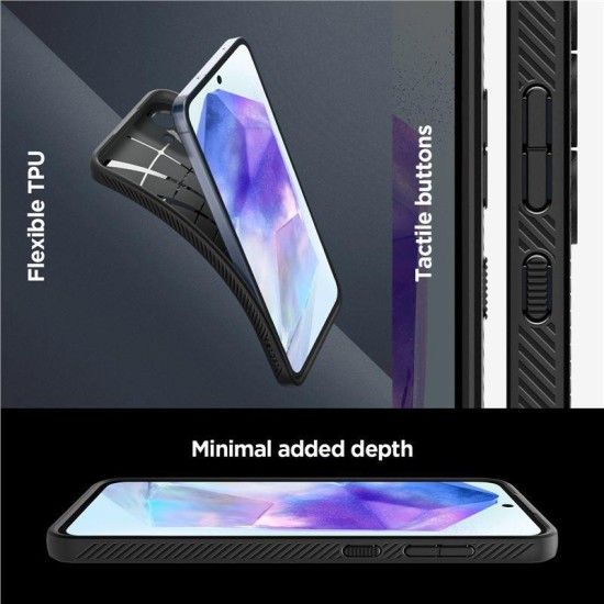 Husa Spigen Liquid Air pentru Samsung Galaxy A55, negru mat (Telefoane Samsung, ACS07526) by www.silkase.ro