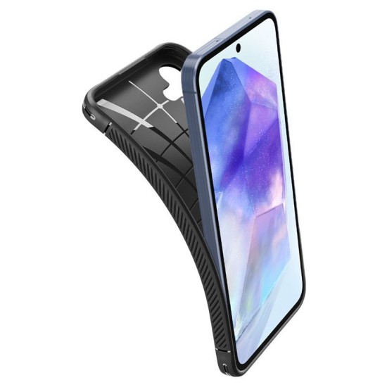 Husa Spigen Rugged Armor pentru Samsung Galaxy A55, negru mat (Telefoane Samsung, ACS07500) by www.silkase.ro