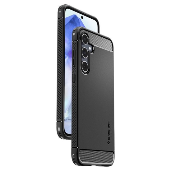 Husa Spigen Rugged Armor pentru Samsung Galaxy A55, negru mat (Telefoane Samsung, ACS07500) by www.silkase.ro