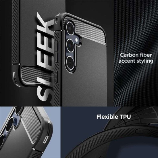 Husa Spigen Rugged Armor pentru Samsung Galaxy A55, negru mat (Telefoane Samsung, ACS07500) by www.silkase.ro