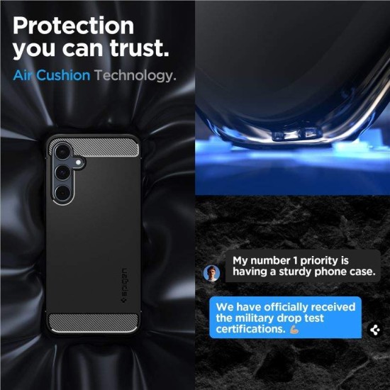 Husa Spigen Rugged Armor pentru Samsung Galaxy A55, negru mat (Telefoane Samsung, ACS07500) by www.silkase.ro
