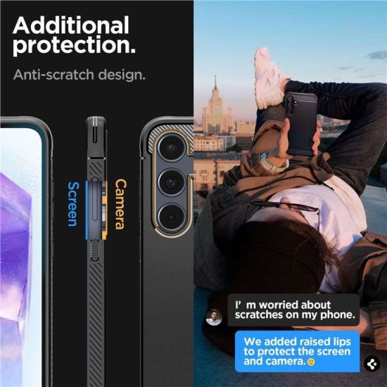 Husa Spigen Rugged Armor pentru Samsung Galaxy A55, negru mat (Telefoane Samsung, ACS07500) by www.silkase.ro