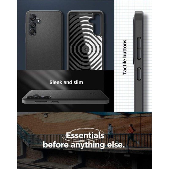 Husa Spigen Essential SandBlast compatibila cu Samsung Galaxy M55 5G Matte Black (Ingredi, ACS07541) by www.silkase.ro