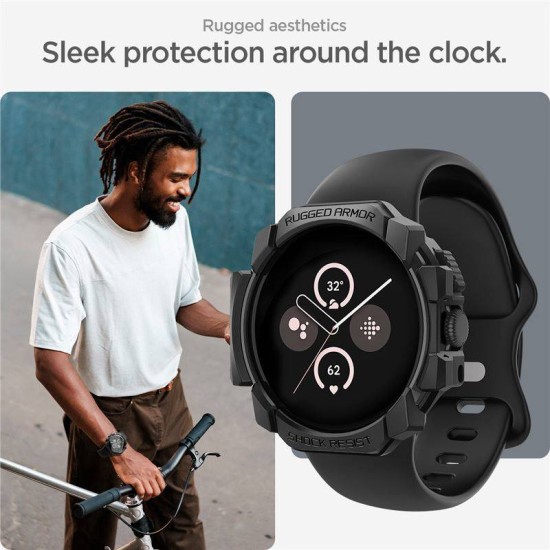 SPIGEN Husă Rugged Armor Google Pixel Watch 3/2/1 (41mm - 1.2 inch), Negru (Google, ACS07555) by www.silkase.ro
