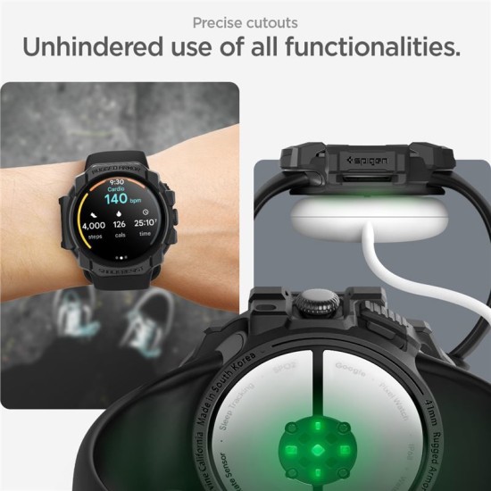 SPIGEN Husă Rugged Armor Google Pixel Watch 3/2/1 (41mm - 1.2 inch), Negru (Google, ACS07555) by www.silkase.ro