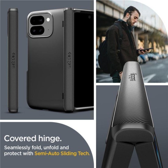 Carcasa Spigen, Slim Armor Pro, compatibila cu Google Pixel 9 Pro Fold, negru (Pixel 9 Pro Fold, ACS07587) by www.silkase.ro