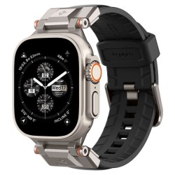 Curea smartwatch, Spigen, Poliuretan, Durabil, Compatibil cu Apple Wathc, 140 - 215 mm, Negru