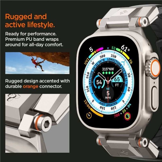 Curea smartwatch, Spigen, Poliuretan, Durabil, Compatibil cu Apple Wathc, 140 - 215 mm, Negru (Spigen, Ingredi) by www.silkase.ro Curea smartwatch, Spigen, Poliuretan, Durabil, Compatibil cu Apple Wathc, 140 - 215 mm, Negru (Ingredi, AMP07591) by www.silkase.ro