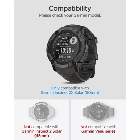 Set 2 folii protectie Spigen Glas.TR EZ Fit, pentru Garmin Instinct 2X Solar, transparent, 35mm (Ingredi, AGL07593) by www.silkase.ro