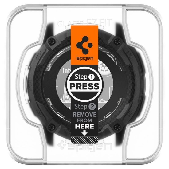 Set 2 folii protectie Spigen Glas.TR EZ Fit, pentru Garmin Instinct 2X Solar, transparent, 35mm (Ingredi, AGL07593) by www.silkase.ro