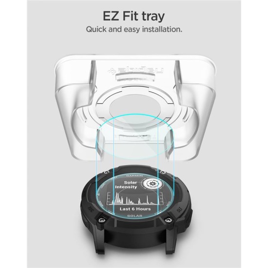 Set 2 folii protectie Spigen Glas.TR EZ Fit, pentru Garmin Instinct 2X Solar, transparent, 35mm (Ingredi, AGL07593) by www.silkase.ro