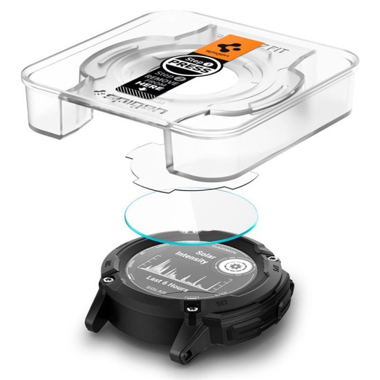 Set 2 folii protectie Spigen Glas.TR EZ Fit, pentru Garmin Instinct 2X Solar, transparent, 35mm (Ingredi, AGL07593) by www.silkase.ro