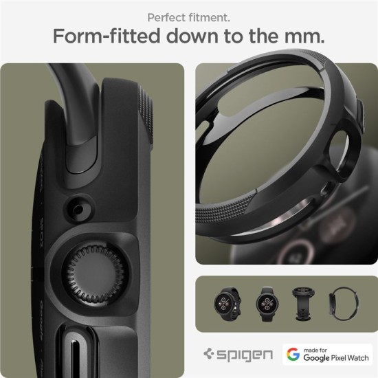 Husa Spigen Liquid Air compatibila cu Google Pixel Watch 3 45mm Matte Black (Google, ACS07598) by www.silkase.ro