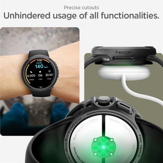 Husa Spigen Liquid Air compatibila cu Google Pixel Watch 3 45mm Matte Black (Google, ACS07598) by www.silkase.ro