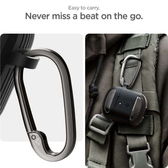 Carcasa Spigen Rugged Armor, negru mat - Google Pixel Buds Pro 2/Pro (Pixel Buds Pro 2/Pro, ACS07604) by www.silkase.ro