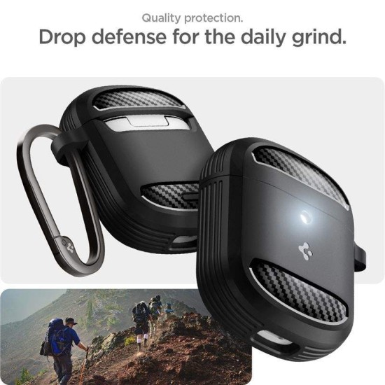 Carcasa Spigen Rugged Armor, negru mat - Google Pixel Buds Pro 2/Pro (Pixel Buds Pro 2/Pro, ACS07604) by www.silkase.ro