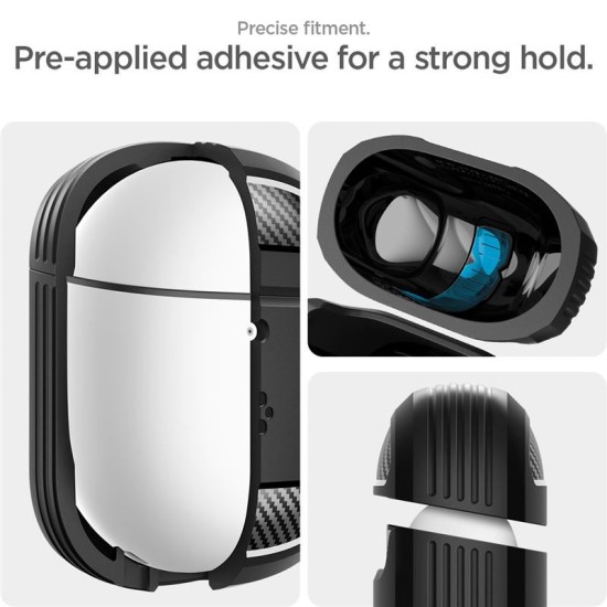 Carcasa Spigen Rugged Armor, negru mat - Google Pixel Buds Pro 2/Pro (Pixel Buds Pro 2/Pro, ACS07604) by www.silkase.ro