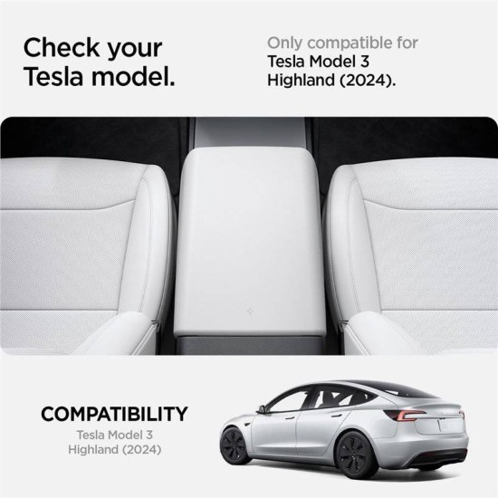 Husa de protectie pentru cotiera Spigen pentru Tesla Model 3 2024, alba (Spigen, Ingredi) by www.silkase.ro Husa de protectie pentru cotiera Spigen pentru Tesla Model 3 2024, alba (Accesorii auto, ACP07646) by www.silkase.ro