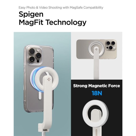 Trepied si selfie stick Spigen compatibil MagSafe, bej (Spigen, Ingredi) by www.silkase.ro Trepied si selfie stick Spigen compatibil MagSafe, bej (Selfie Sticks și Trepiede, AMP07657) by www.silkase.ro