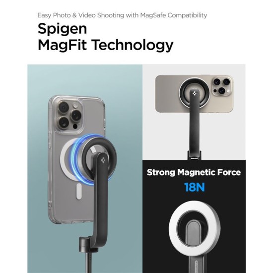 Trepied si selfie stick lung Spigen compatibil MagSafe, negru (Spigen, Ingredi) by www.silkase.ro Trepied si selfie stick lung Spigen compatibil MagSafe, negru (Selfie Sticks și Trepiede, AMP07659) by www.silkase.ro