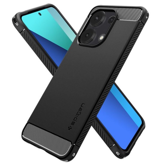 Husa Spigen Rugged Armor compatibila cu Xiaomi Redmi Note 13 4G Matte Black (Ingredi, ACS07664) by www.silkase.ro