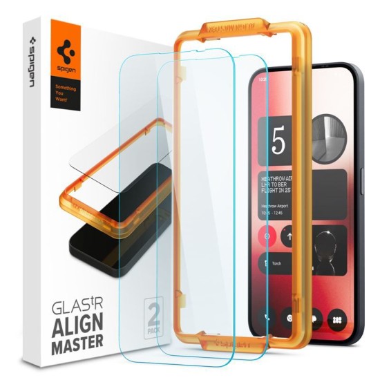 Folie pentru Nothing Phone (2a) (set 2) - Spigen Glas.TR Align Master - Transparent (Ingredi, AGL07681) by www.silkase.ro