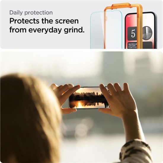 Folie pentru Nothing Phone (2a) (set 2) - Spigen Glas.TR Align Master - Transparent (Ingredi, AGL07681) by www.silkase.ro