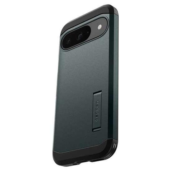 Husa Spigen Tough Armor pentru  Google Pixel 9 Pro/Pixel 9, verde metalic (Pixel 9 Pro, ACS07694) by www.silkase.ro